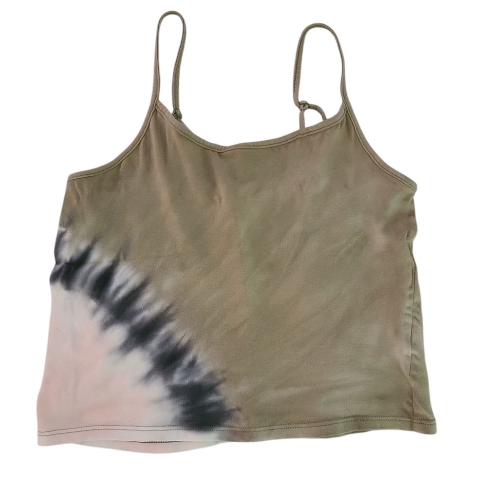 American Eagle Outfitters Green Neutral Fitted Crop Camisole, Medium